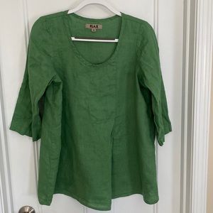 Flax 3/4 sleeve linen top